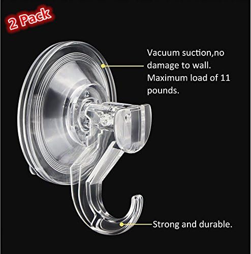 GGYY(TM) Super Strong Power Lock Suction Hooks, Ultra Heavy Duty Strong Vacuum Traceless Home Storage Hooks - 2Pack(Clear)