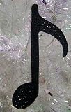 8 Black Eighth Music Note Glitter Christmas Ornament #2716116