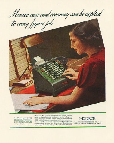Monroe Calculating Machine Ad from 1937