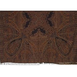Blankets And Throws Pure Wool Asian Jacquard Pattern India 88 inches x 98 inches (wbcov022)