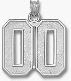 Large 3/4 Double Number with No Bar Polished Pendant - Sterling Silver Jewelry