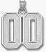 Large 3/4 Double Number with No Bar Polished Pendant - Sterling Silver Jewelry