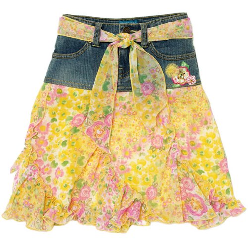 Buy floral denim skirt