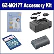 JVC Everio GZ-MG177 Camcorder Accessory Kit includes: SDM-180 Charger, KSD2GB Memory Card, ZELCKSG Care & Cleaning, SDBNVF808 Battery