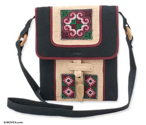 Handmade Hemp Shoulder Bag Ethnic Stars