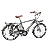 e-Moto 2.0 Velocity 37-Volt Comfort Electric Bicycle (Silver, 26-19-Inch)