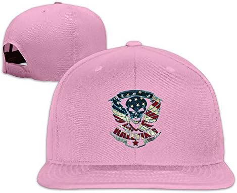 RUUYIIP Men' S Rallying Skull Star Snapback Structured Cap Pink One Size