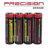 Precision Design (4 Pack) 2900mAh AA NiMH Batteries for Canon Powershot, Nikon Coolpix, Sony CyberShot, Casio Exilim, Kodak EasyShare, Fuji Finepix, Panasonic Lumix, Pentax Optio, Samsung Digimax and Olympus SP Series Digital Cameras