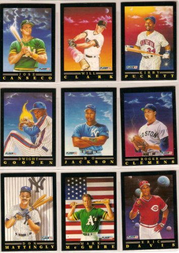 1991 Fleer Pro-Vision Complete Insert Set (Roger Clemens) (Eric Davis) (Kirby Puckett) (Bo Jackson) (Jose Canseco) (Don Mattingly) (Dwight Gooden) (Will Clark) (Mark McGwire)
