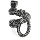 Lucky Brand Bohemian Silver-Tone Pave Diamond Wrap 
