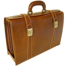 Floto Imports Trastevere Leather Briefcase Brown Leather Business Cases