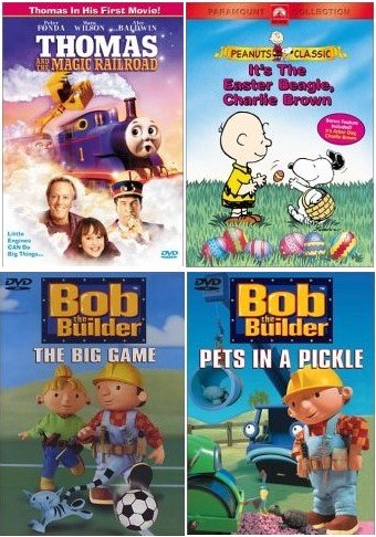 [4 DVD KIDS PACK] Bob the Builder - Pets in a Pickle / Bob the Builder - The Big Game / Thomas and the Magic Railroad / It's The Easter Beagle, Charlie Brown under 7-9 Years in The Dvd and video tapes Store