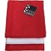 Now Designs Organic Towels Set of 3, Red & White