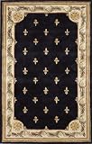 3'6 x 5'6 KAS Jewell Fleur De Lis 309 - Navy Rectangular
