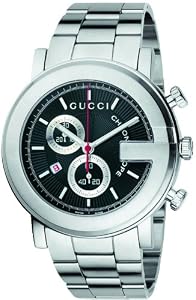 Gucci Men's YA101309 G-Chrono Steel Black Guilloche Dial Watch