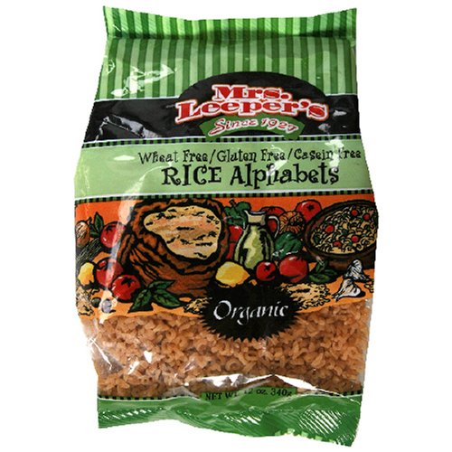 Mrs. Leeper's Pasta Organic, Rice Alphabets, 12 Ounce Bags (Pack of 12)
