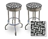 2 Beatles Music Black & White Specialty / Custom Barstools Set