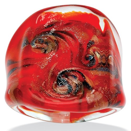 Red Glass Dome Ring