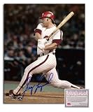 Greg Luzinski Philadelphia Phillies MLB Hand Signed 8x10 Photograph Home Jersey Swinging