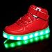 Generic Unisex Red Luminous USB Charging LED Shoes Men & Women High Top Light up Shoes Flashing Sneakers