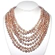 HinsonGayle DIVA Collection 7-Strand Naturally Pink Baroque Cultured Pearl Necklace (Sterling Silver)
