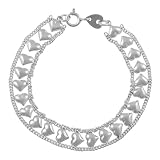 High Polished Sterling Silver Heart Bracelet