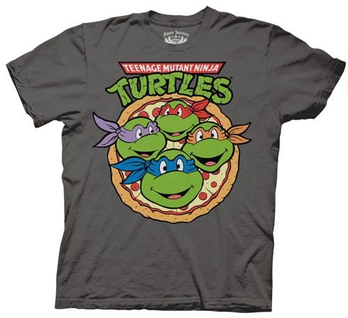  Mens Teenage Mutant Ninja Turtles Pizza 4 Faces T-shirt