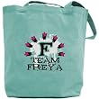 Canvas Tote Bag Green Water " Team Urban Freya " Name
