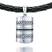 Black Diamond Dog Tag Pendant in Sterling Silver title=