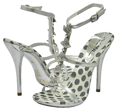 Womens Wild Rose Impac09 Rhinestone High Heel Evening Shoes avail in Gold and Silver