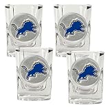 BSS - Detroit Lions NFL 4pc Square Shot Glass Set