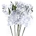 Group of 6 Elegant Sparkling Pearl Artificial Dogwood Floral Picks for Weddings, Embellishing and Displaying