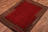 Deep Red and Brown Modern Border Rug 120cm x 170cm (3ft 11 x 5ft 7)