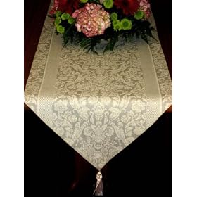 Regale Collection, Table Runner (18x72-inch Tasseled) Bisque Color, Luxury European... by Armani International