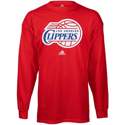 adidas Los Angeles Clippers Red Primary Logo Long Sleeve T-shirt (Large)
