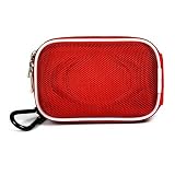 Kroo Camera Case for Panasonic Lumix DMC Series + Screen Protector Kit + Cloth (Slim Nylon Red)