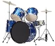 Bridgecraft 5 Pc Drum Set with Cymbals - Blue