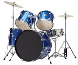 Bridgecraft 5 Pc Drum Set with Cymbals - Blue - B000F1F1W6