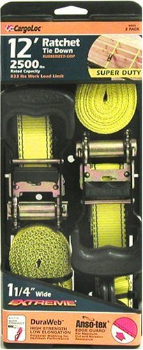 Allied International 84004 CargoLoc 12-Foot-by-1-1/4-Inch Extreme Super Duty Ratchet Tie Downs, 2-Pack
