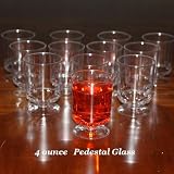 Disposable Plastic Pedestal Wine Glasses - 4 oz: Case of 120 Glasses