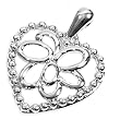 Silver Heart Pendant, Size: 21mm