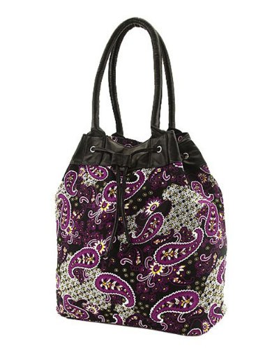 Womens Paisley Print Drawstring Beach Bag Tote Handbag in Choice of Colors