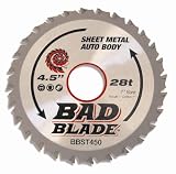 KwikTool USA BBST450 C7 Bad Blade Super Thin 4-1/2 28 Tooth 1 Arbor With 7/8,  5/8, And 20mm Reduction Rings