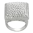Silvertone Hammered Square Filigree Ring (Sizes 5 - 9 available)