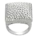 Silvertone Hammered Square Filigree Ring (Sizes 5 - 9 available)