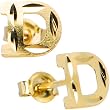 14K Yellow Gold Initial D Stud Earrings