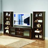 IMAGE OF Kathy Ireland Home by Martin Furniture Tribeca Loft Flat Panel,Plasma,LCD TV Bookcase Entertainment Center in Cherry Finish