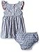 Rosie Pope Baby Girls' Printed Poplin Dress with Matching Diaper Cover and Crown Headband