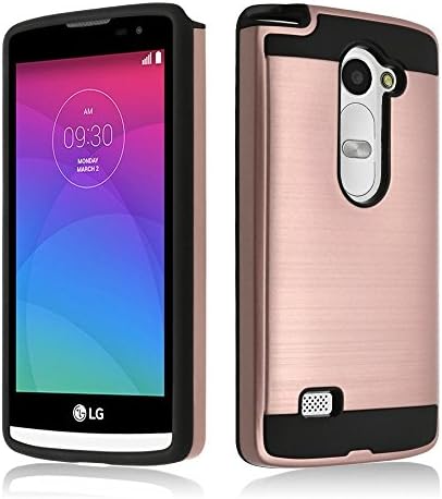 LG Leon Case, ZeopoCase 2-Piece Style Hybrid Shockproof Hard Case Cover for LG Leon/ Tribute 2 (LS665)/ Destiny L21G/ Power L22C/ Risio (Rose Gold)