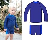 Produkt-Bild: Bade T-Shirt mit Langarm und Shorts mit UV-Schutz UPF50+, Blau